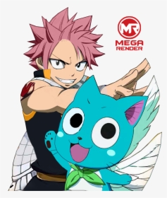 Render Fairy Tail Natsu E Happy - Fairy Tail Cute Natsu And Happy, HD Png Download, Transparent PNG