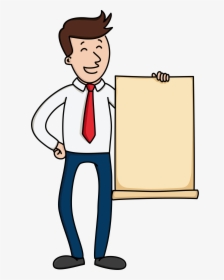 Cartoon Person Holding Paper, HD Png Download, Transparent PNG