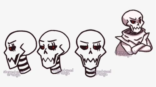 Underfell Papyrus Sketches - Underfell Papyrus Head, HD Png Download, Transparent PNG