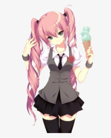 Thumb Image - Anime Girl Pink Hair Ponytails, HD Png Download, Transparent PNG