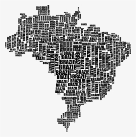 Brazil Map Typography Black - Illustration, HD Png Download, Transparent PNG