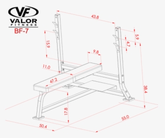 Valor Athletics Bf7 Bench Press Dimensions - Bench Press Rack Dimensions, HD Png Download, Transparent PNG