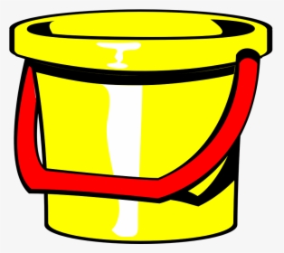 Buck, Pail, Yellow, Red, Reflection, Playground, Toy - Yellow Bucket Clipart, HD Png Download, Transparent PNG