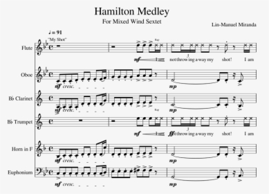 Hamilton Medley Piano Sheet Music, HD Png Download, Transparent PNG