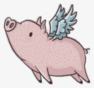 #pig #flying #freetoedit - Cartoon Pig With Wings, HD Png Download, Transparent PNG