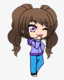 Elenor Gacha Purple Blue Brown Freetoedit - Cartoon, HD Png Download, Transparent PNG