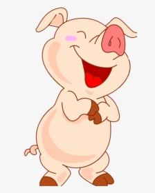 Cochons,tubes Flying Pig, Pig Drawing, Pig Illustration, - Laughing Cartoon Animals, HD Png Download, Transparent PNG