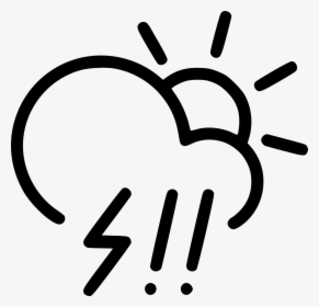 Day Hail Storm Cloud Lightning Rain Sun - Sun And Wind Icon, HD Png Download, Transparent PNG