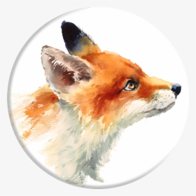 Popsockets Grip Fox, Popsockets - Fox Face Drawing Side, HD Png Download, Transparent PNG
