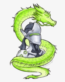 ~genji And His Noodle Dragon~ i Did This Fanart When - Mini Genji With Dragon, HD Png Download, Transparent PNG