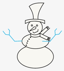 How To Draw Snowman - Cartoon, HD Png Download, Transparent PNG