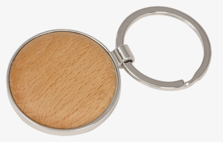 Silver & Wood Round Keychain - Round Keychain, HD Png Download, Transparent PNG