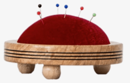 Red Pin Cushion On Wooden Stand - Circle, HD Png Download, Transparent PNG