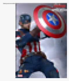 Authentic Rare Captain America Hot Toys Aou Mms281 - Captain America Raising Shield, HD Png Download, Transparent PNG