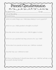 Tutoring Questionnaire For Parents, HD Png Download, Transparent PNG
