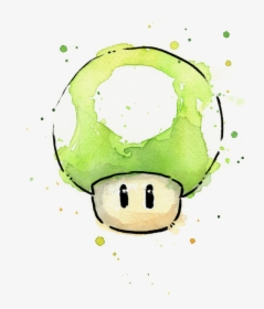 Super Mario Mushroom Watercolor, HD Png Download, Transparent PNG