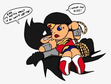 Wonder Woman And Batman Drawing , Transparent Cartoons - Wonder Woman And Batman Cartoon, HD Png Download, Transparent PNG