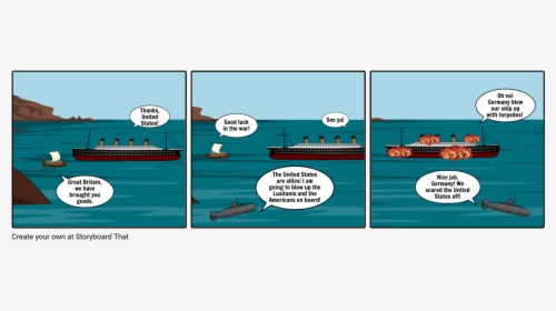 Sinking Of The Lusitania Cartoon, HD Png Download, Transparent PNG