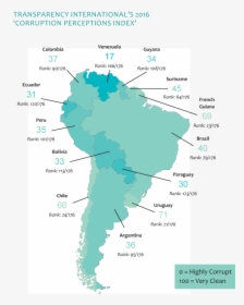 Corruption Perceptions Index South America - Atlas, HD Png Download, Transparent PNG