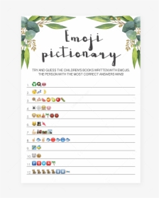 Baby Emoji Pictionary Game With Green Leaves By Littlesizzle - Emoji Baby Shower Game Free Printable, HD Png Download, Transparent PNG