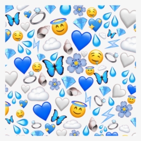 #background #emojis #emoji #blue #white #grey #yellow - Blue Emoji Background, HD Png Download, Transparent PNG
