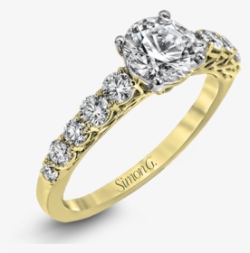 18k Yellow Gold Engagement Ring - Engagement Ring, HD Png Download, Transparent PNG