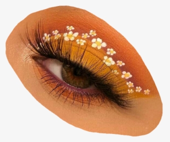 #eye #makeup #eyeshadow #flower #cute #aesthetic #pngs - Aesthetic Orange Makeup Png, Transparent Png, Transparent PNG