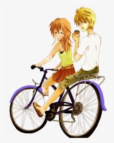 Clip Free Riding By Blu Tea - Boy Riding A Bicycle Anime, HD Png Download, Transparent PNG