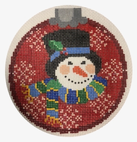 Snowman Red With Snowflakes - Cross-stitch, HD Png Download, Transparent PNG