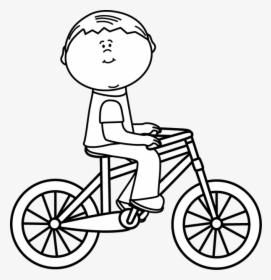 Transparent Riding Bicycle Png - Ride A Bike Black And White Clipart, Png Download, Transparent PNG