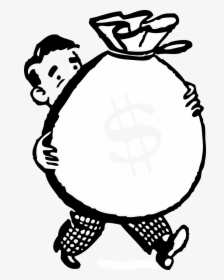 Man Carrying Money Bag, HD Png Download, Transparent PNG