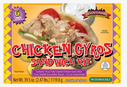 Chicken Gyros Sandwich Kit Rev - Devanco, HD Png Download, Transparent PNG