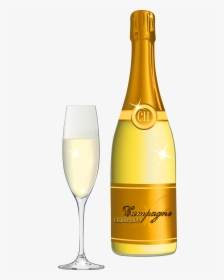 Glass Vector Png - Champagne Bottle Glass Clipart, Transparent Png, Transparent PNG