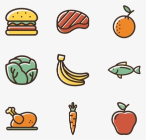 Linear Color Food Set - Healthy Food Icon Vector, HD Png Download, Transparent PNG