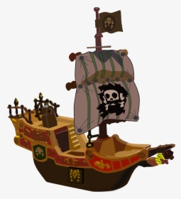 Pirate Ship Svg Clip Arts - Cartoon Captain Hook Ship, HD Png Download, Transparent PNG