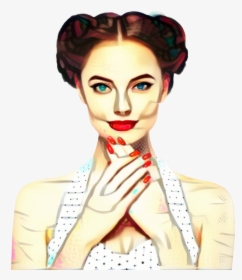Pin-up Girl Woman Retro Style Manicure Vintage - Illustration, HD Png Download, Transparent PNG