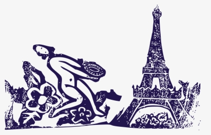 Lady And Eiffel Tower Clip Arts - Eiffel Tower, HD Png Download, Transparent PNG