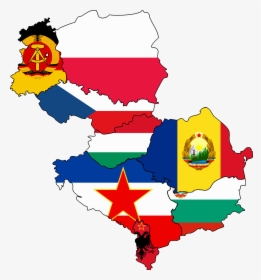 Flag Map Of Eastern Bloc Countries - Eastern Bloc Countries Flags, HD Png Download, Transparent PNG