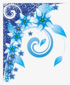 Floral Swirls Photoshop Background Png - Blue Floral Background Png, Transparent Png, Transparent PNG