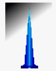 Tower Clipart Skyscraper - Drawing Burj Khalifa Clipart, HD Png Download, Transparent PNG