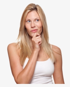 Thinking Girl Png - Woman On Transparent Background, Png Download, Transparent PNG