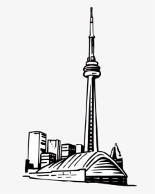 Cn Tower Drawing Easy - Simple Cn Tower Drawing, HD Png Download, Transparent PNG