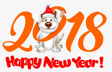 2018 Happy New Year Png Image - Happy New Year 2018 Dog, Transparent Png, Transparent PNG