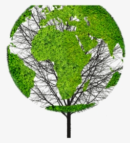 Earth World Map Green Tree Png Object For Photoshop - Png Objects For Photoshop, Transparent Png, Transparent PNG
