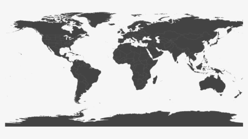 Transparent Maps Flat - Flat Earth Map Black And White, HD Png Download, Transparent PNG