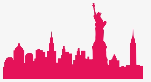 Transparent New York Silhouette Png - Pink New York Skyline Png, Png Download, Transparent PNG