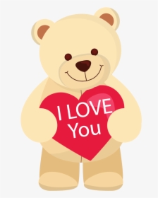 Teddy Bear Clipart Png Image - Love You Teddy Bear Cartoon, Transparent Png, Transparent PNG