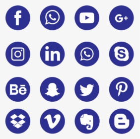 Clip Art Blue Social Media Icons - Vector Social Media Icons Png, Transparent Png, Transparent PNG