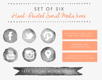 Socialmediaicons1 - Social Media Icons Black Watercolor, HD Png Download, Transparent PNG