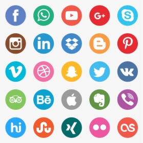 Social Media Icon Vector Free Graphic Set - Vector Social Media Icons Png, Transparent Png, Transparent PNG